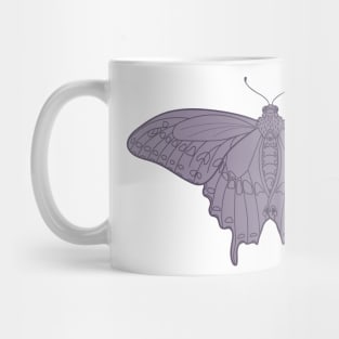 Black Swallowtail Butterfly in Purple Mug